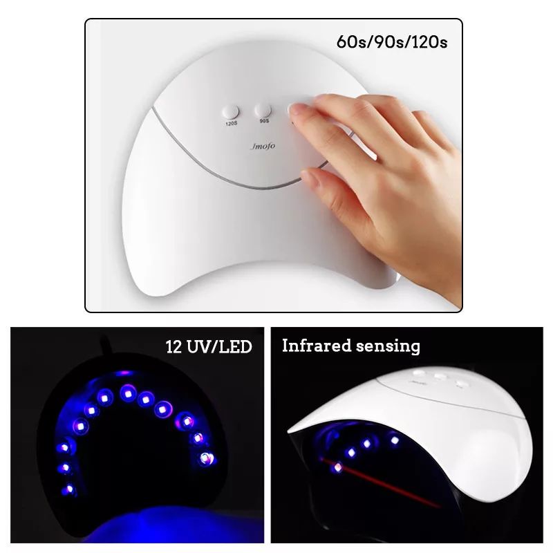 Pengering Kutek Kuku Gel Nail Art 36W Smart Portable Lampu UV LED Nail Dryer