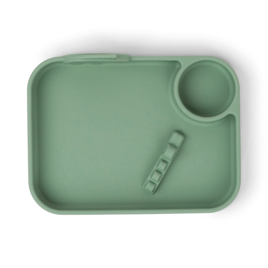 Done By Deer Peekaboo Compartment Plate Deer Friends GREEN