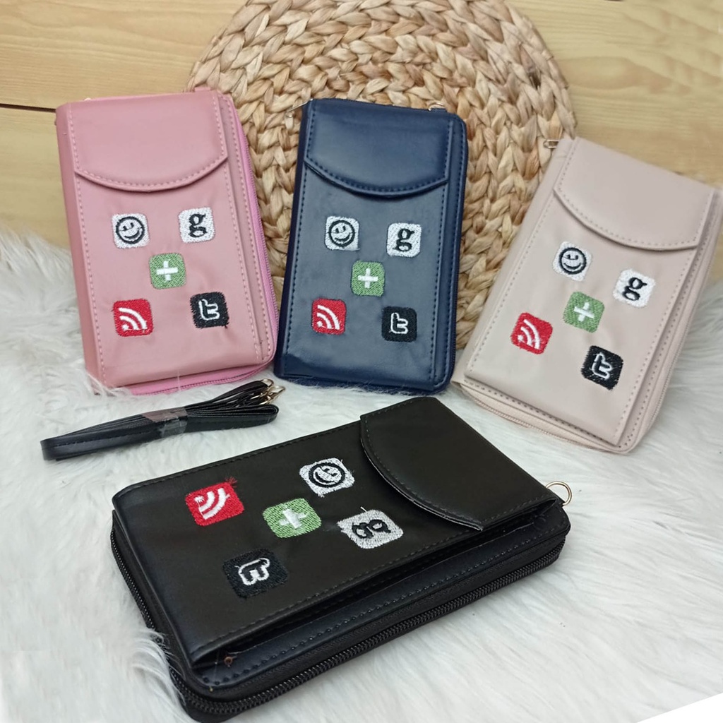 A-ZAHRA 525 SLING BAG HP BORDIR MOBILE APPS / DOMPET HP , UANG DAN KARTU CART