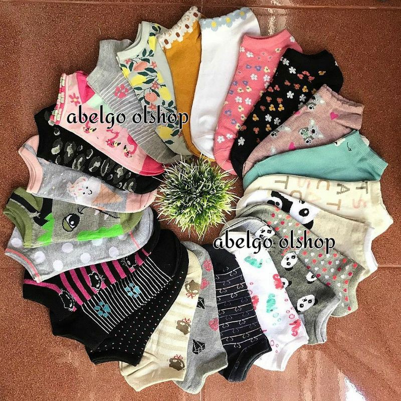 kaos kaki pendek wanita motif lucu/kaos kaki unisex/kaos kaki pendek semata kaki wanita