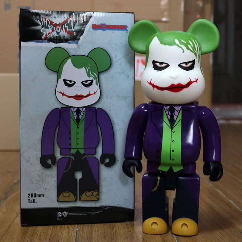 28cm Bearbrick 400% Building Blocks Bear Toy Action Figure Batman Joker Krusty Clown