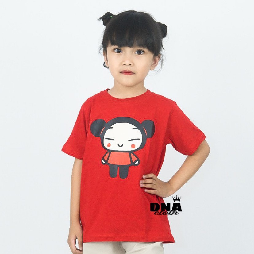 Kaos Anak Distro Berkualitas Kartun Anak Pucca Merah Unisex