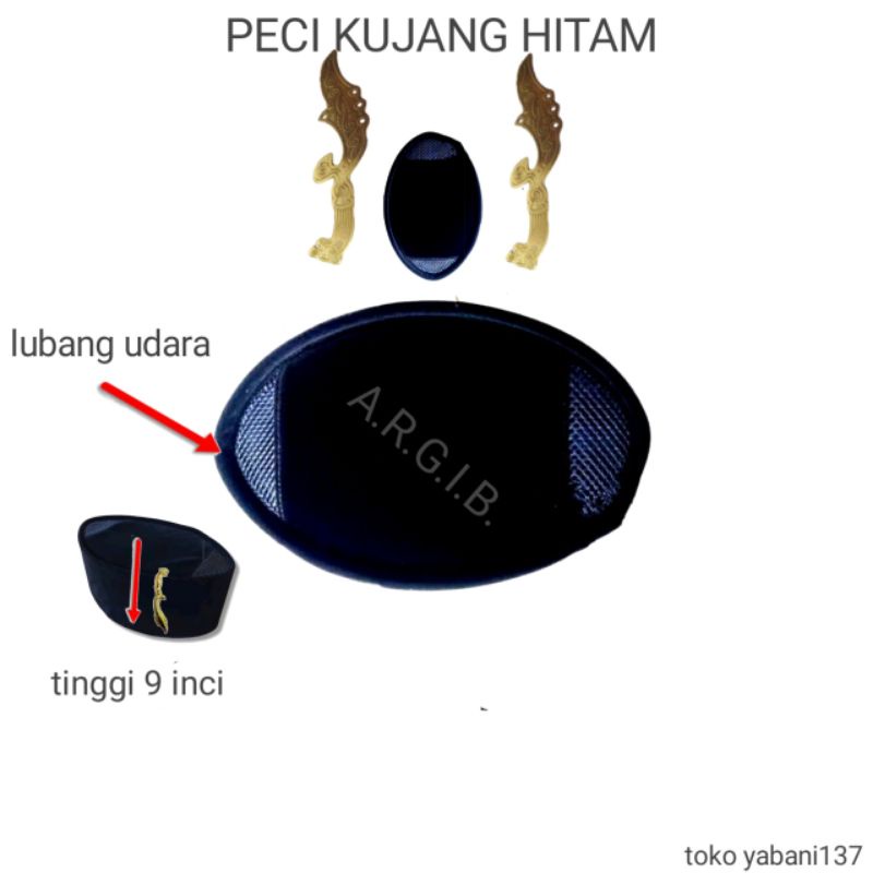 004PECISONGKOKAC/peci hitam polos/peci kujang/peci hitam kujang/peci taqorub/peci bagus/peci murah/