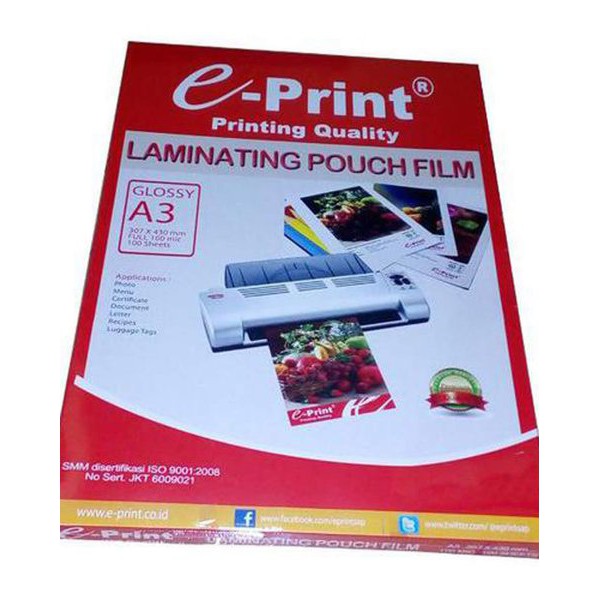 

PLASTIK LAMINATING / LAMINATING FIRM A3 EPRINT PACK 贴合塑料