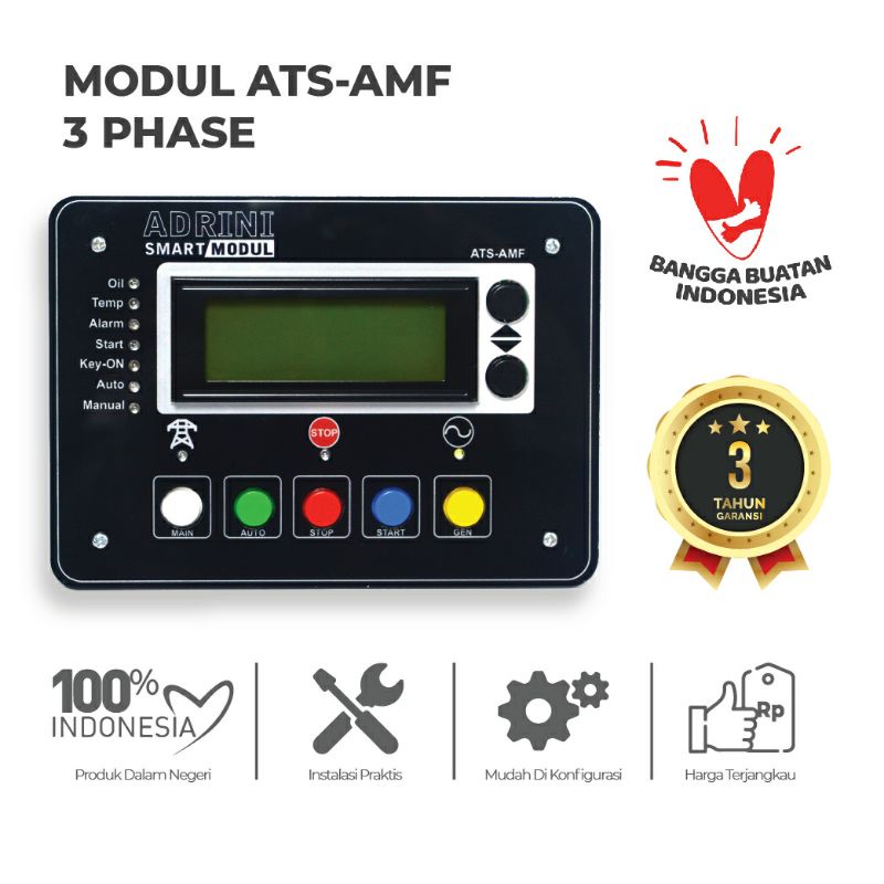 MODUL GENSET ADRINI, SMART MODUL ATS AMF 3 PHASE MODUL OTOMATIS GENSET