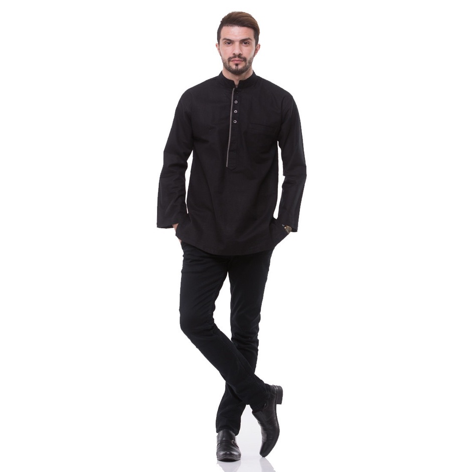 Baju Koko Pakaian Pria Baju Pria lengan Panjang Baju Koko Hitam Koko Putih Baju Koko Polos Koko Dist