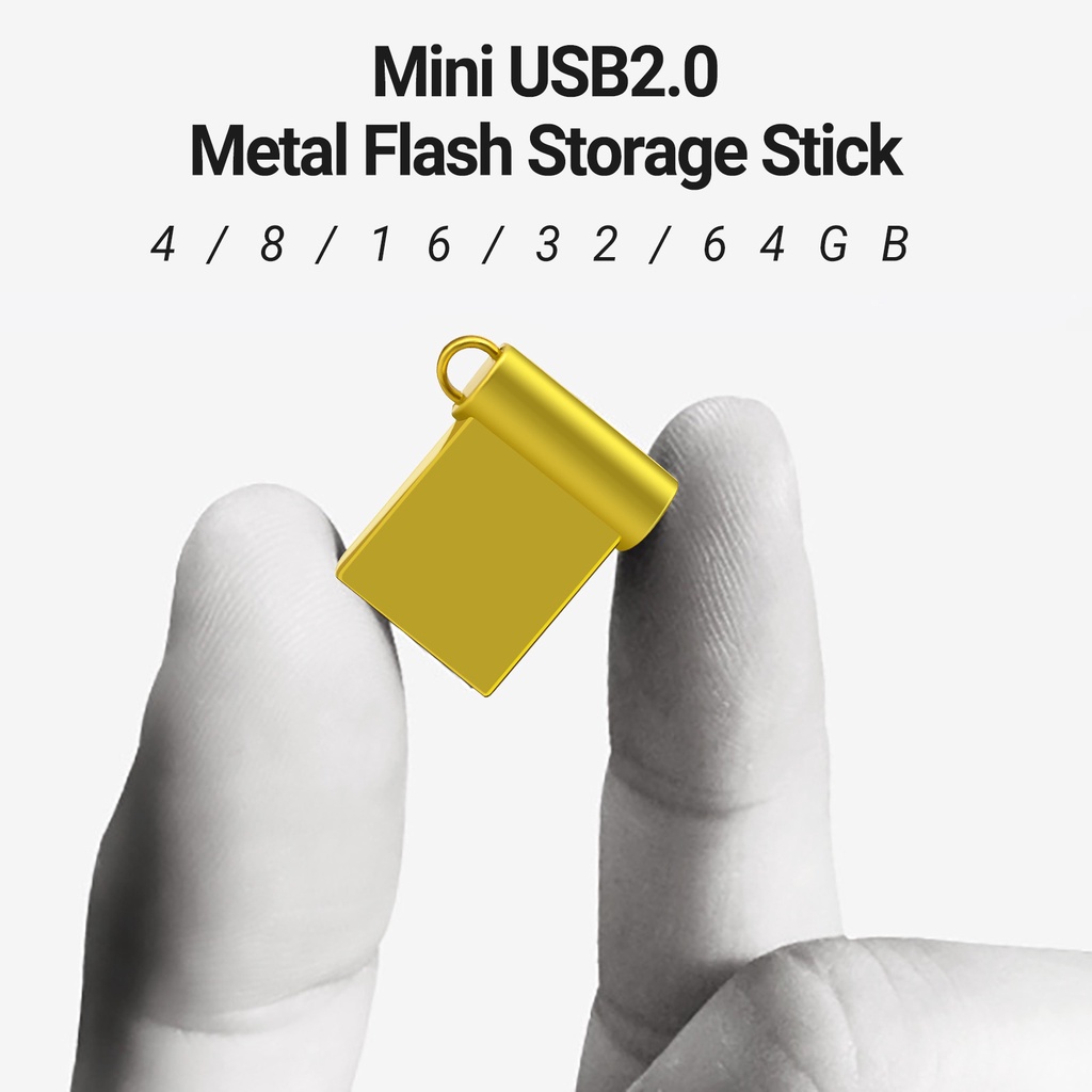 (Huluboy) Flashdisk USB 2.0 Bahan Logam Untuk Laptop