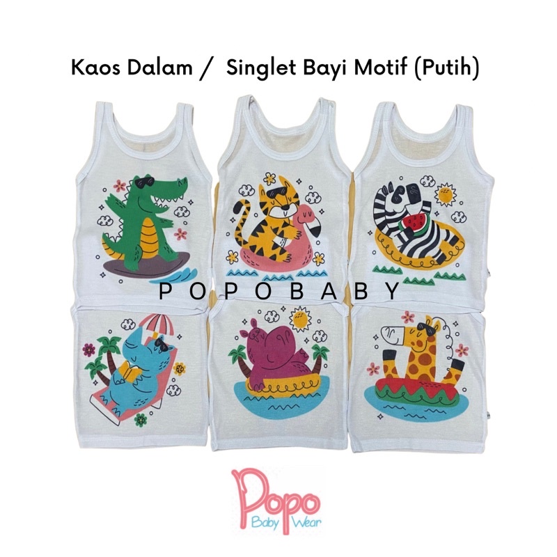 KAOS DALAM BAYI/ SINGLET BAYI MOTIF KARAKTER PEREMPUAN/ LAKI PERTAMA DI SHOPEE!