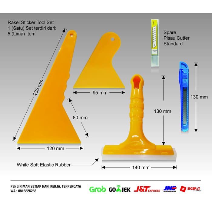 AnekaTool Alat Pemasang Sticker &amp; Kaca Film Rakel Set