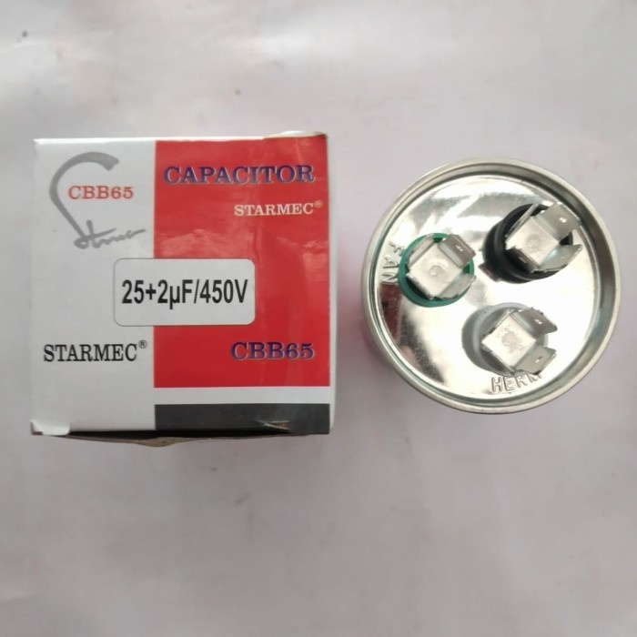 AC  Kapasitor AC 25 + 2 uF Capasitor Ac double 25 + 2 Micro Capasitor 25/2