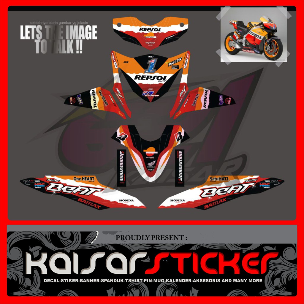 Decal Sticker Motor Honda Beat Fi Full Body Repsol Lama Shopee