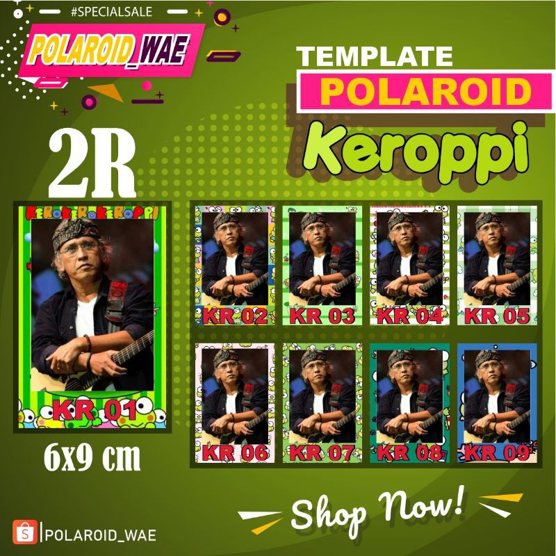 CETAK FOTO Polaroid 2R Background Keroppi/POLAROID CUSTOM/POLAROID BACKGROUND