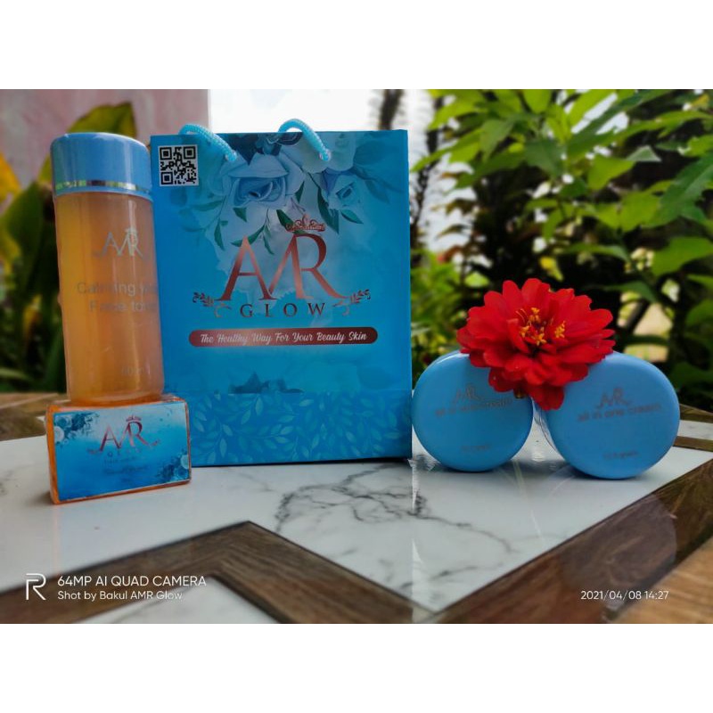AMR GLOW SKINCARE BIRU DAN PINK, cocok untuk wanita dan pria.