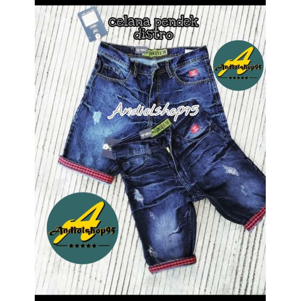 celana pendek jeans pria sobek-sobek / celana distro premium /celana fashion terbaru terlaris