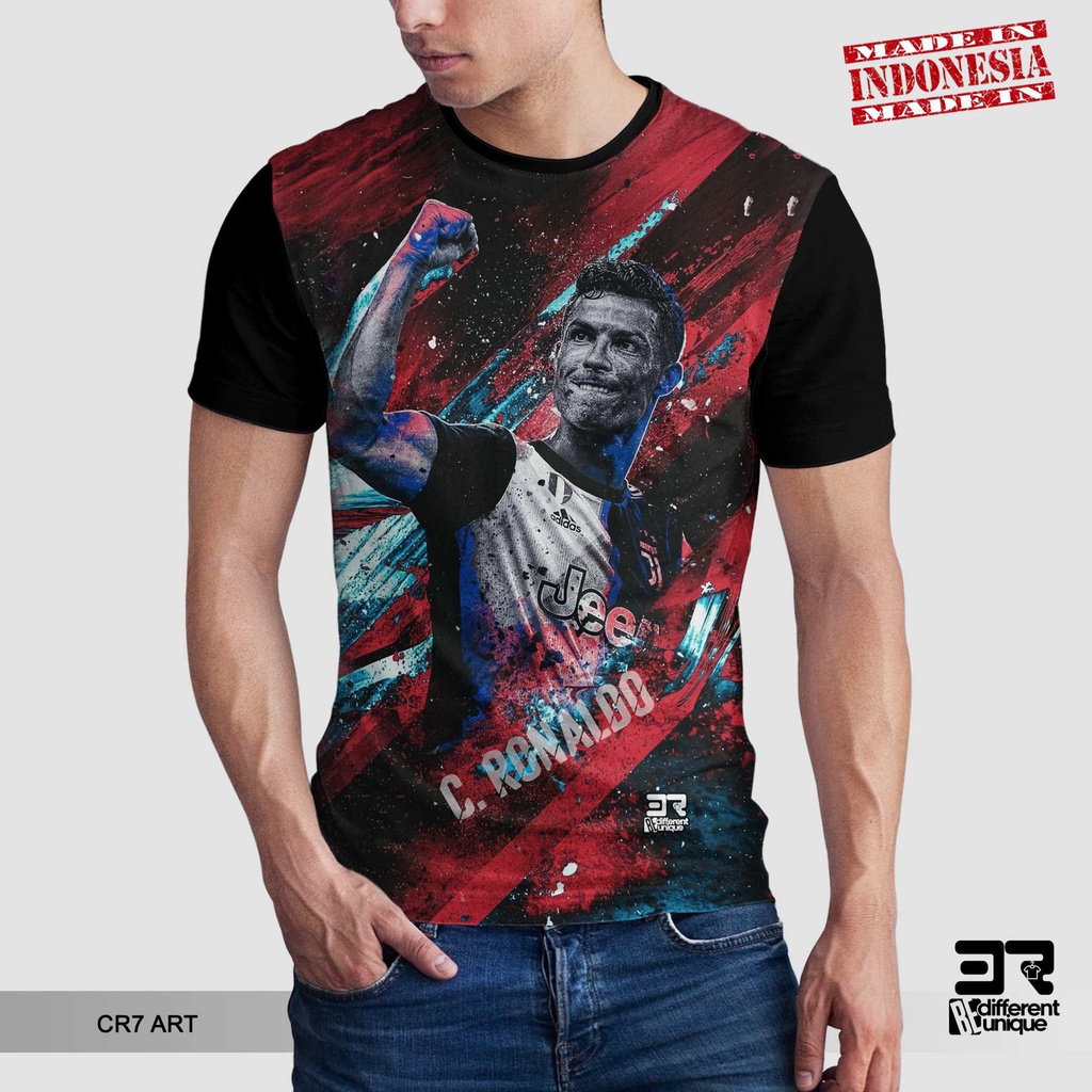 [ COD ] KAOS PRINTING GAMBAR TEAM SEPAKBOLA JUVENTUS RONALDO ART CR7 - BAJU SEPAK BOLA JUVE DISTRO O