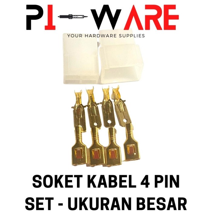 Connector Motor Skun Besar 4mm 4 Pin 4P Plus Skun Set Soket Konektor