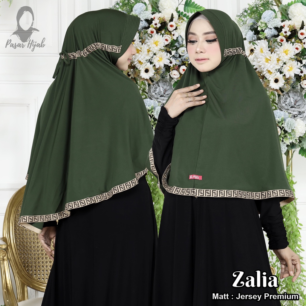 Jilbab Instan Zalia Jumbo Hijab Instan Jersey Premium Kerudung Bergo Pasar Hija'b