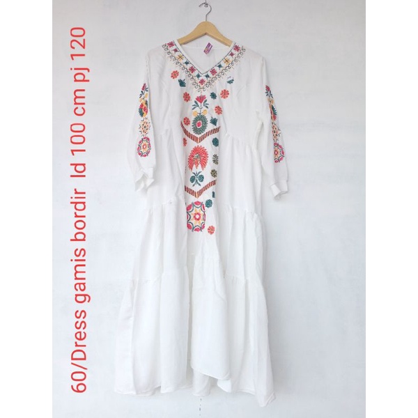 Dress gamis bordir white [SALE]