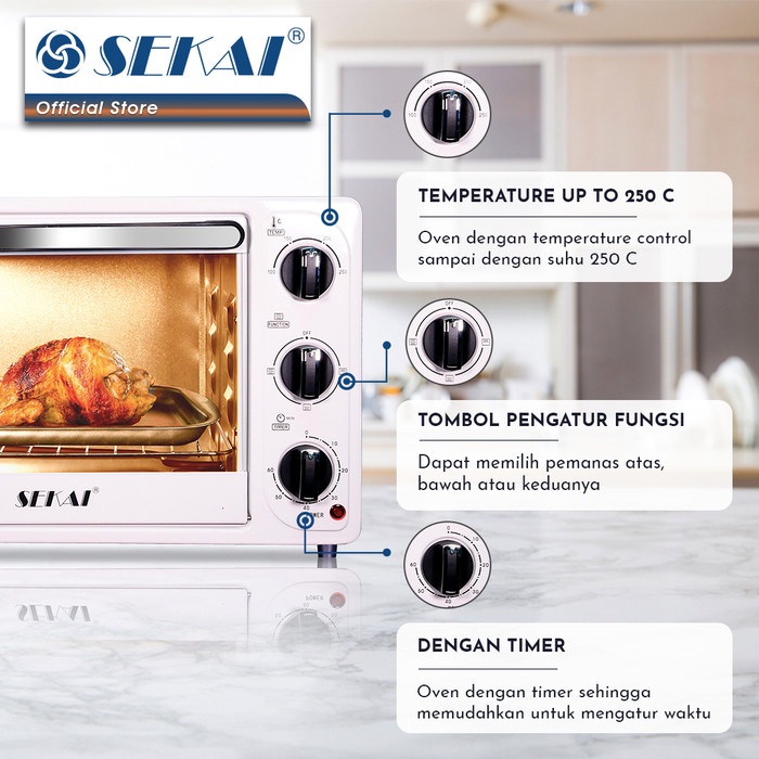 SEKAI Oven Listrik 18 Liter OV180 Electric Oven Low Watt OV-180