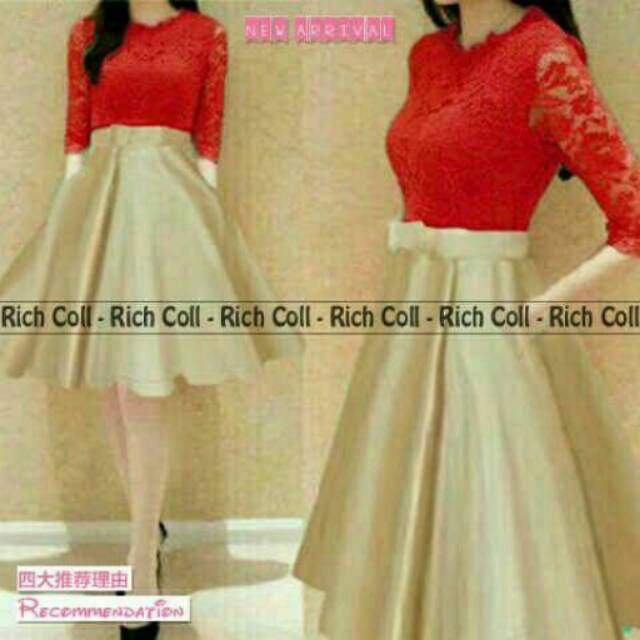 Dress Gold Sincia Dress Wanita Dress Pesta Dress Brokat Dress Saten Dress Velvet