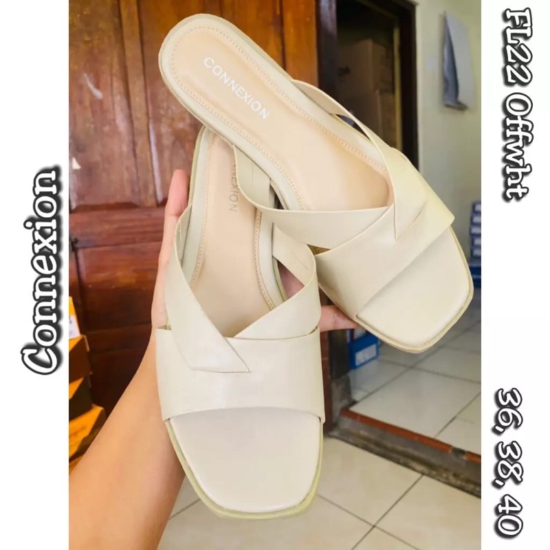 Sandal Connexion Cantik Coklat Offwhite