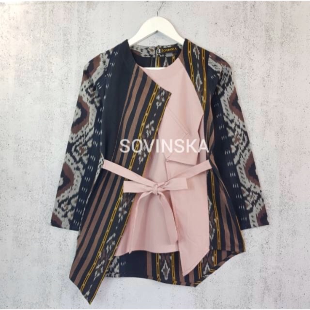Blouse Atasan Tenun dan Katun by Sovinska
