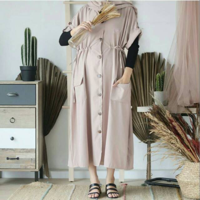 LAMERA DRESS MAXY | DRESS FULL KANCING POLOS ( 1KG MUAT 4PCS )