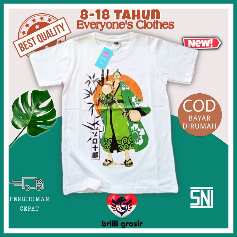 (Size XXL setara dengan Kaos Dewasa ukuran M) Baju Kaos T-shirt Oblong Distro Anak Tanggung Laki umu