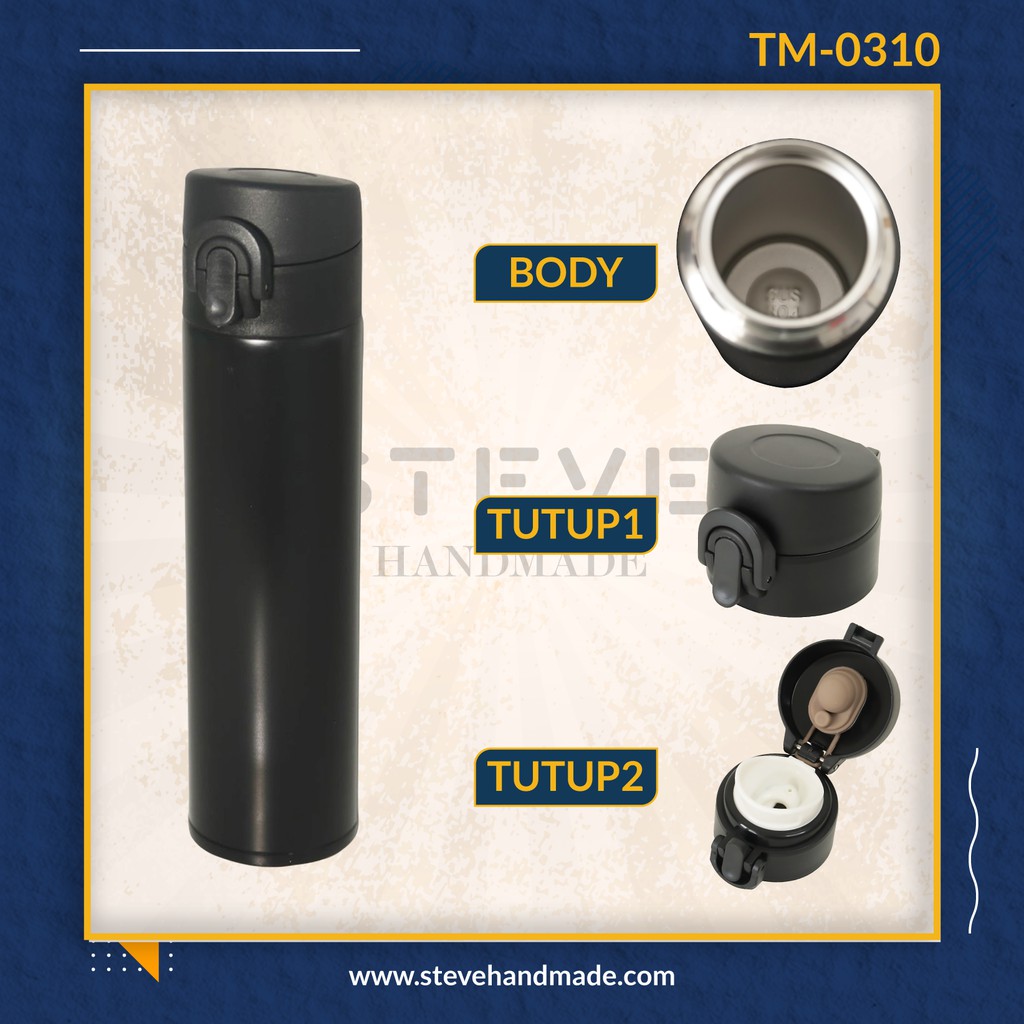 Botol minum stainless termos vacuum tumbler travel mug  TM0310 Black