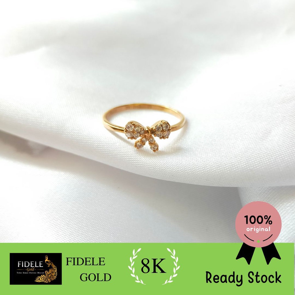 Cincin Pita Mata emas asli 8K cincin emas kuning