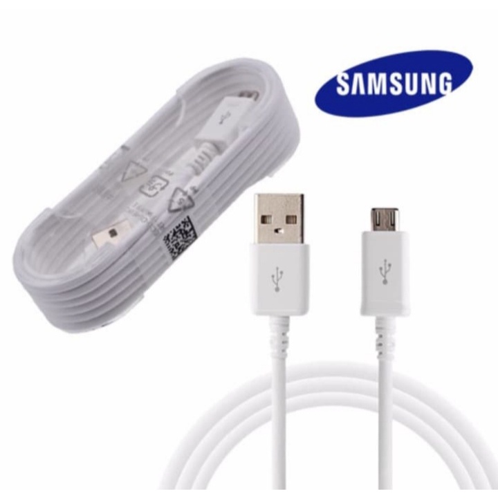 Kabel Data Samsung Fast Charging Note4/note5 2Amper Putih Micro USB 1.3 Meter