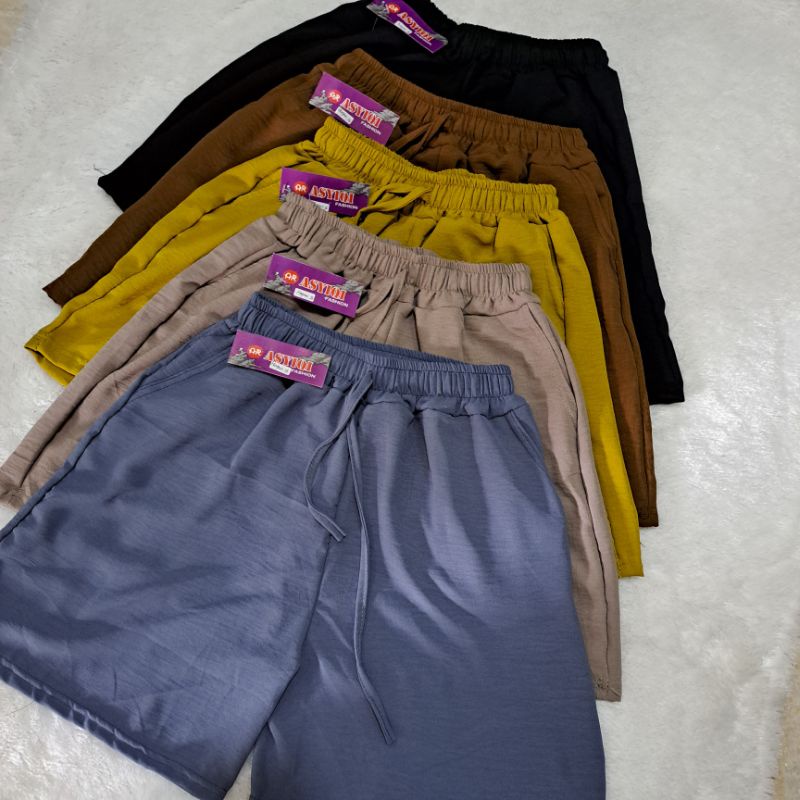 CELANA PENDEK JUMBO WANITA HOTPANTS CRINKLE AIRFLOW TALI