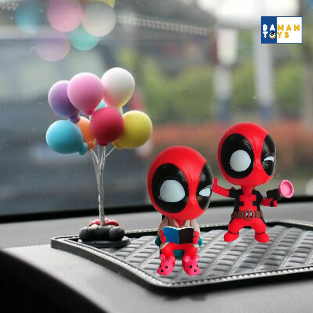 Pajangan Dashboard Mobil Superhero, Action Figure Deadpool, Miniatur Pajangan