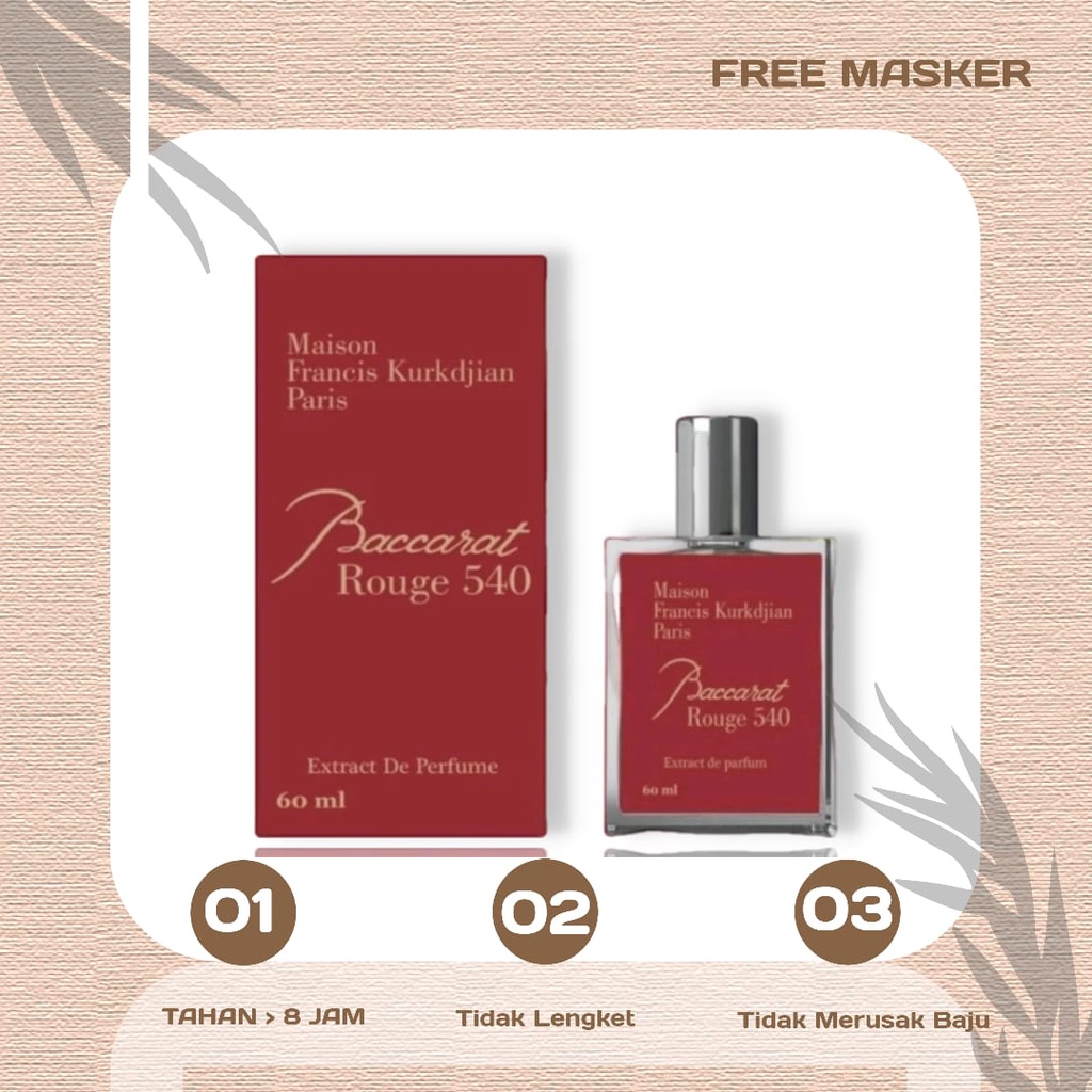 Parfum Baccarat 60ml Premium / Parfum Baccarat 60ml Unisex / Parfum Baccarat Wangi Tahan Lama