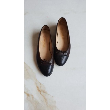 CHANEL Cap Toe Ballet Flats AUTHENTIC