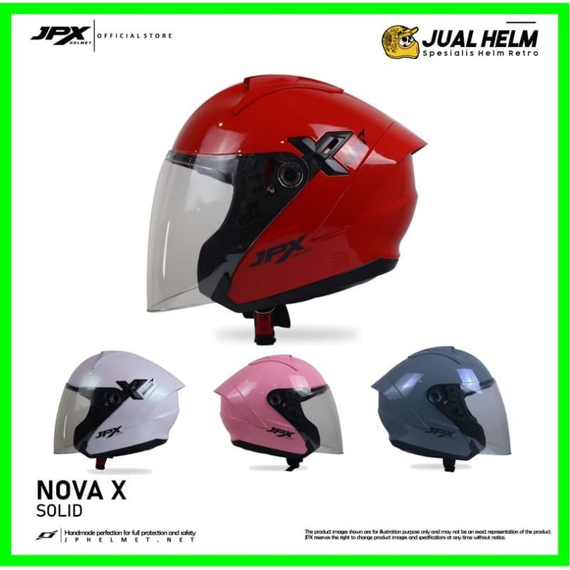 HELM JPX NOVA X SOLID/ HELM JPX TER BARU/ HELM JPX NOVA X HITAM DOP/ JPX POLOS PUTIH