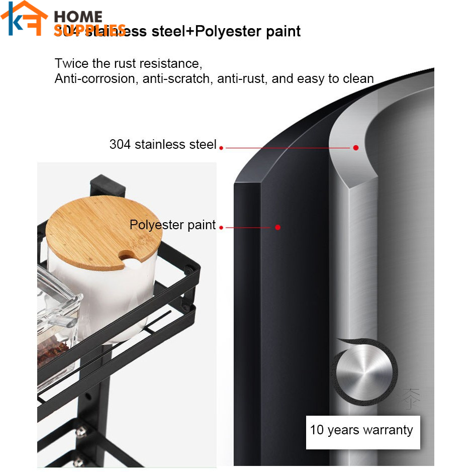 【KF】Rak Bumbu Dapur Tempat Bumbu Rak Penyimpanan Bumbu Dapur Penyelenggara Rak Susun  2/3 Tier Rak Botol Rempa