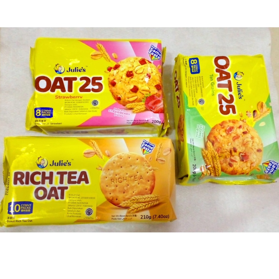 

[HALAL] Julie's OAT 25 Biscuit 200gr Julies Strawberry / Rich Tea / Ten Grain / Chocolate Julis