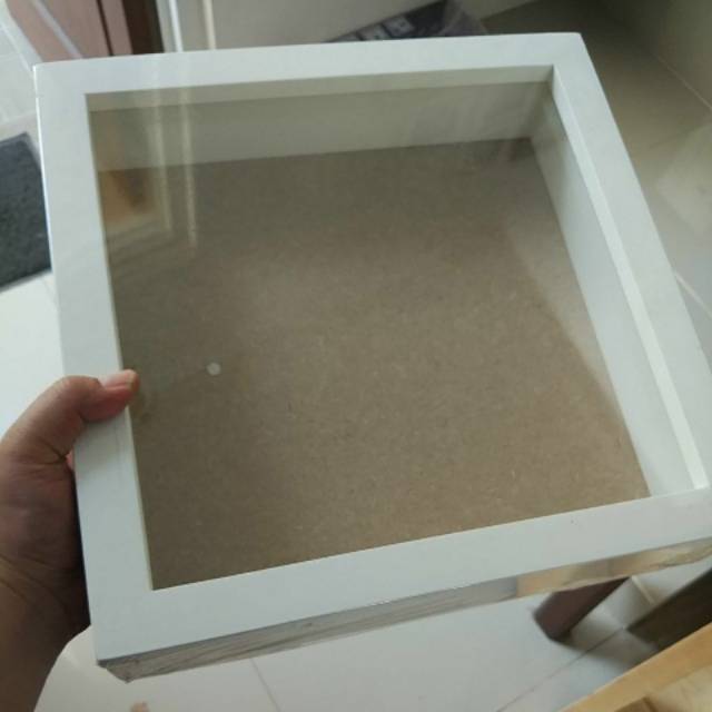 Pigura 3D Scrapbook tebal 7 cm 25x25 flower dried frame