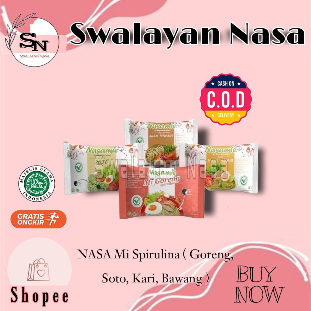 

MI NASA DENGAN SPIRILUNA / RASA GORENG, SOTO, KARI, BAWANG ORIGINAL NASA