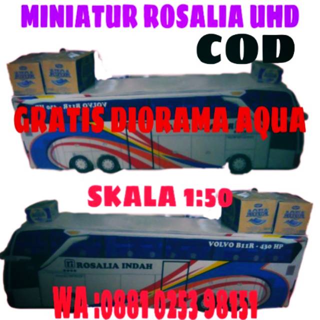 MINIATUR BIS PO ROSALIA INDAH UHD SKALA 1:50 MURAH PAPERCRAFT