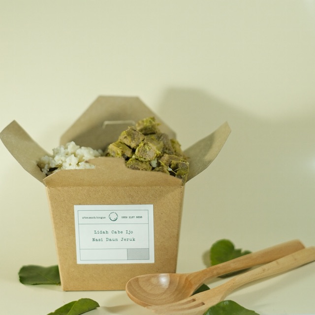 

Lidah Cabe Ijo dengan Nasi Daun Jeruk