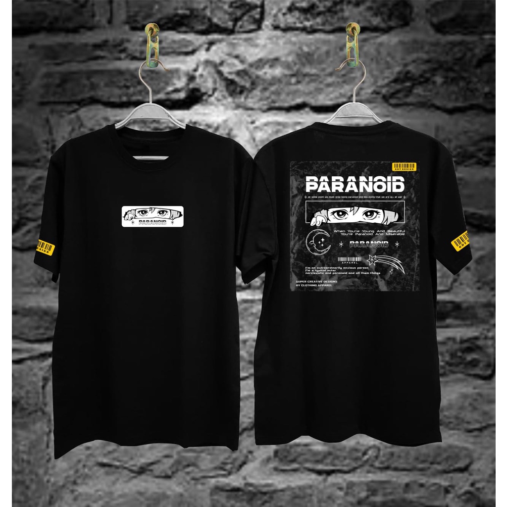 Kaos murah Kaos distro murah baju  distro pria t-shirt murah combed30s PARANOID