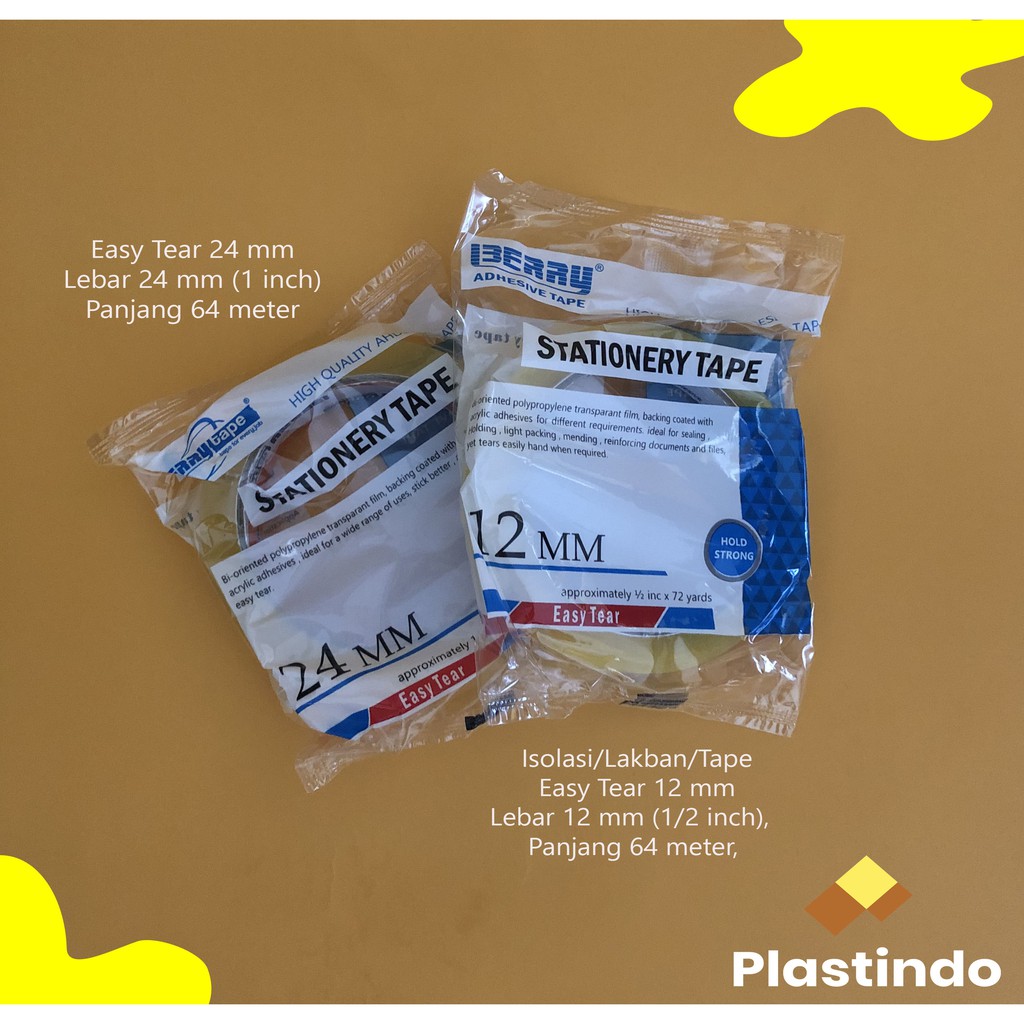 

Isolasi Easy Tear | Lakban Bening Alat Tulis | Plakban | Isolasi Mudah Dipotong Tanpa Gunting | Isolasi Toples
