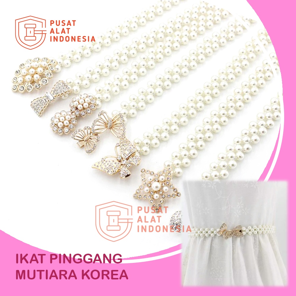 IKAT PINGGANG MUTIARA WANITA ELEGAN HIASAN TALI MODEL KOREA SR294 AKSESORIS CANTIK SABUK GESPER DRESS PEREMPUAN