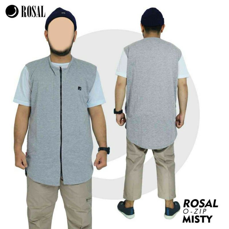 rompi solat ROSAL OZIP o zip pakaian pelapis kaos polos oblong ibadah sholat shalat zipper