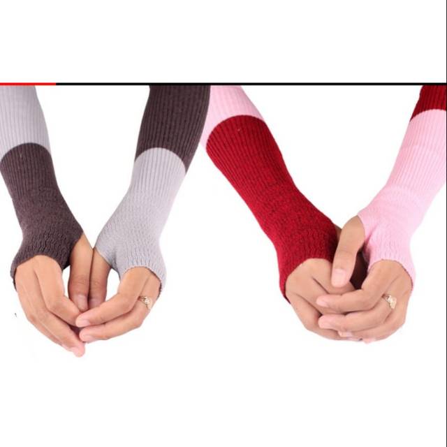 Handsock rajut 2 warna bolak balik /Handsock Manset polos / handsock Wanita/Handsock muslim Murah