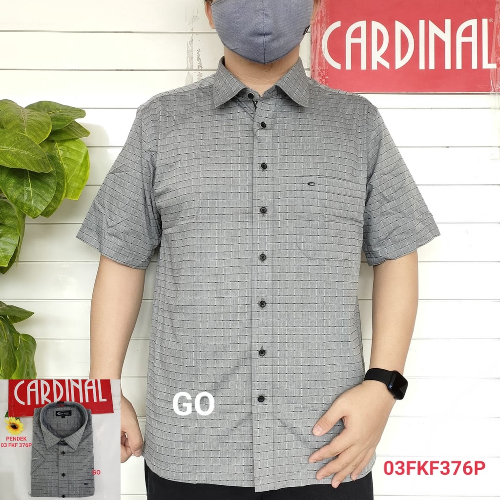 gof XL-3XL CARDINAL KEMEJA FORMAL PENDEK RegularFit Pakaian Kemeja Kerja Pria Kantor Acara Resmi Pakaian Wisuda Original KMGB