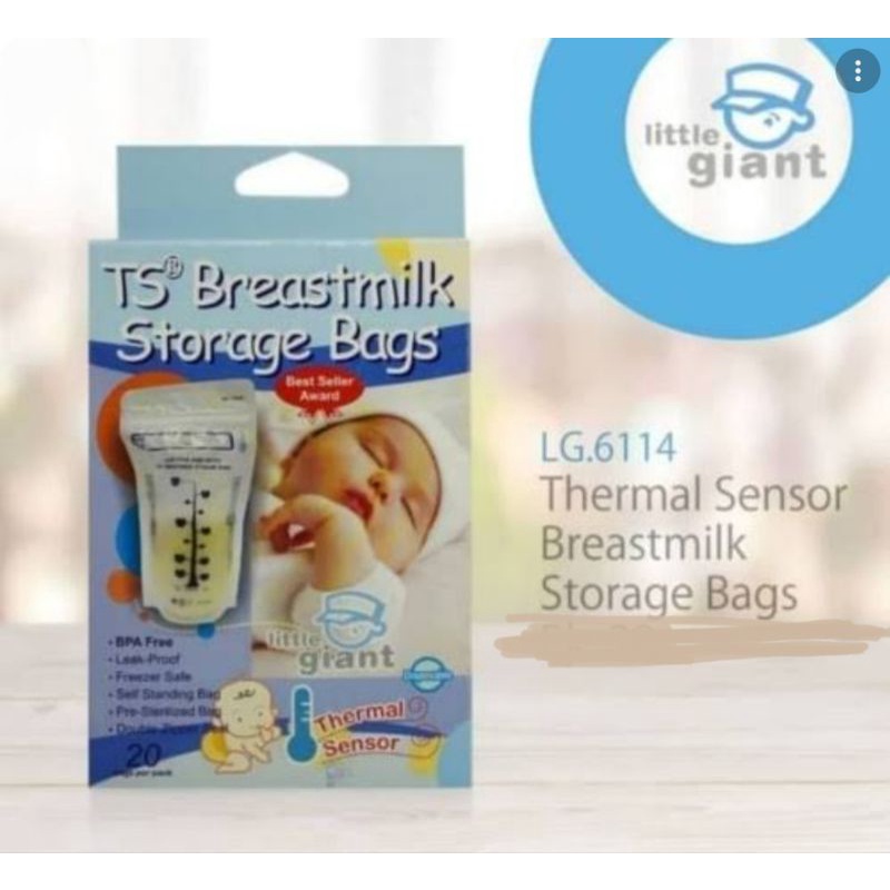 Plastik Asi Thermal Sensor Little Giant 210ml MADE IN KOREA kantung Asi Penyimpan Asi / Little Giant Breast milk Bags Kantong Asi Thermal