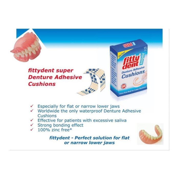 ✨ BISA COD ✨ Fittydent cushion denture adhesive lem gigi palsu rahang bawah